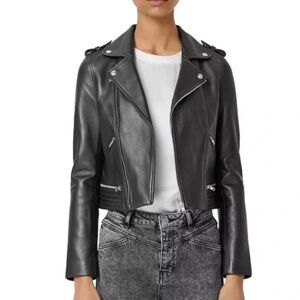 Basalt leather jacket maje